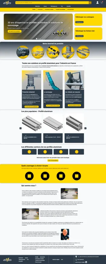 création du site internet d'arcane france